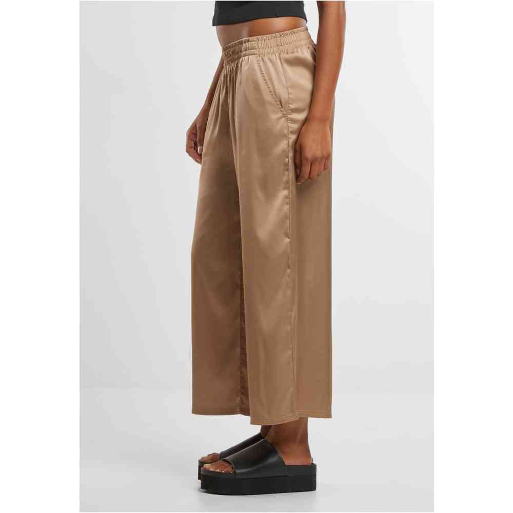 Urban Classics - Satin Wide Leg Culotte Hose - Lila